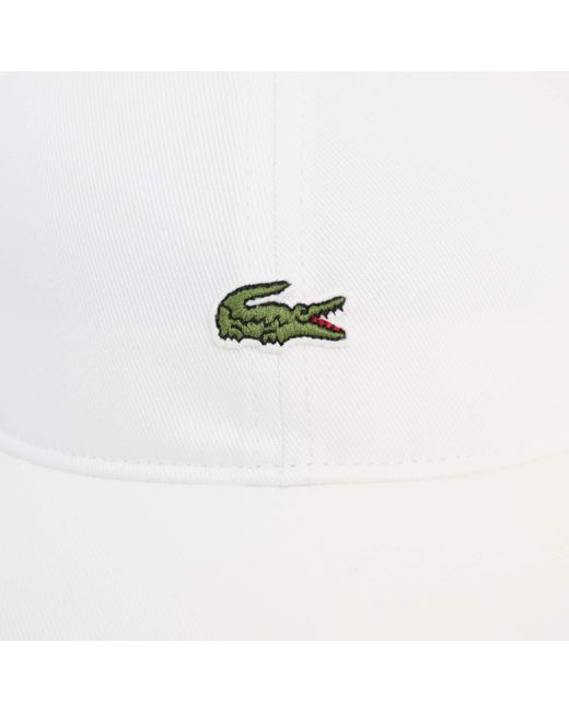 Lacoste White Cotton Twill Cap