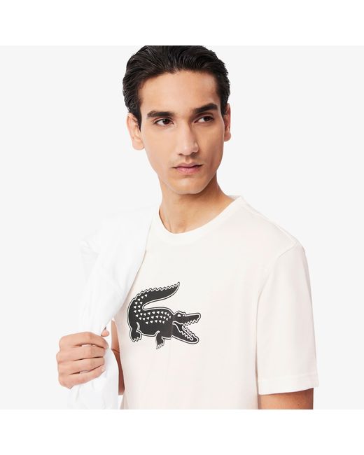 Lacoste White Ultra Dry Xxl Logo Sport T-Shirt for men