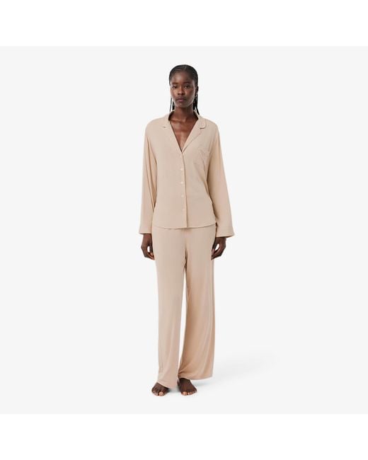 Lacoste Natural Modal Jersey Pajama Set