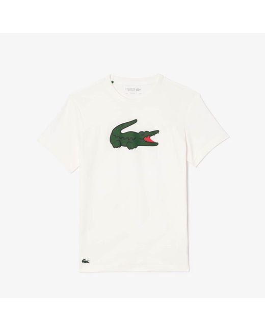 Lacoste White Ultra Dry Xxl Logo Sport T-Shirt for men