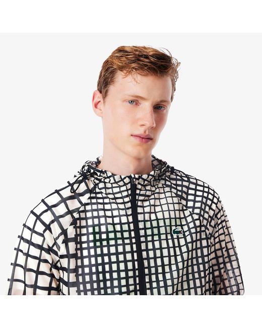 Lacoste Gray Lightweight Crocodile Print Sport Jacket for men