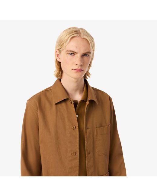 Lacoste Brown Corduroy Overshirt Jacket for men