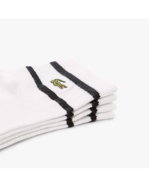 Lacoste White 2-Pack Striped Socks