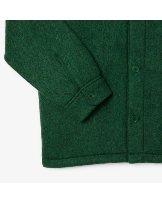 Lacoste Green Wool Blend Overshirt for men