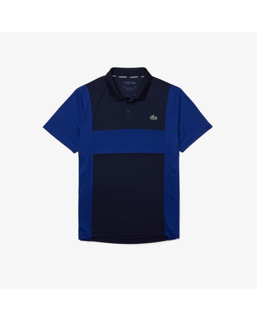 Lacoste Blue Sport Resistant Breathable Anti-Odor Regular Fit Polo for men