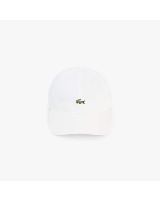 Lacoste White Cotton Twill Cap