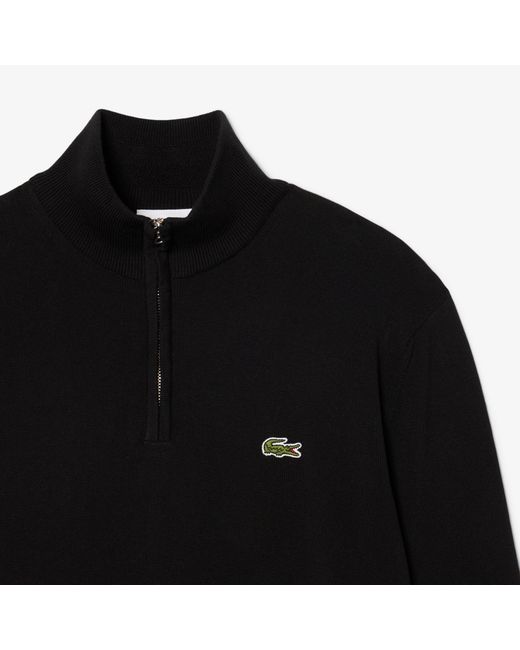 Lacoste Black Knit Zip Top for men