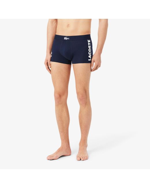 Lacoste Blue 3-Pack Stretch Cotton Trunks for men