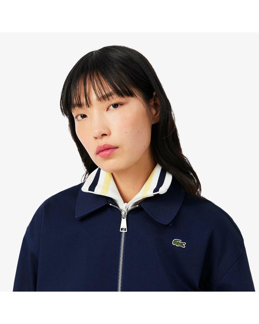 Lacoste Blue Double Collar Stretch Jacket