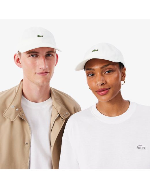 Lacoste White Cotton Twill Cap