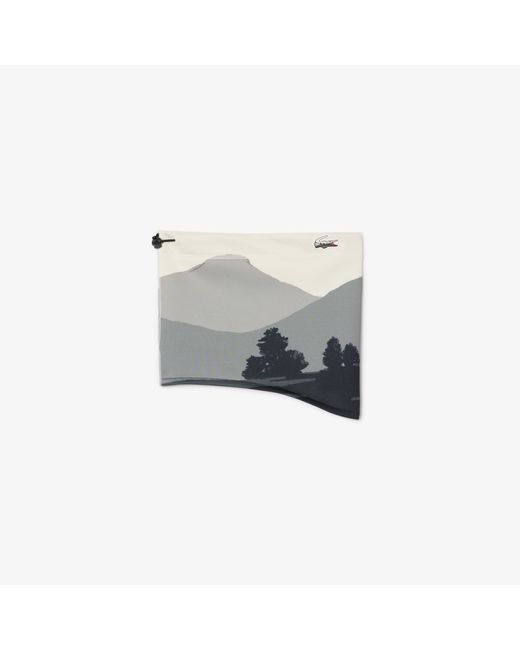 Lacoste Gray Sport Landscape Print Neck Warmer for men