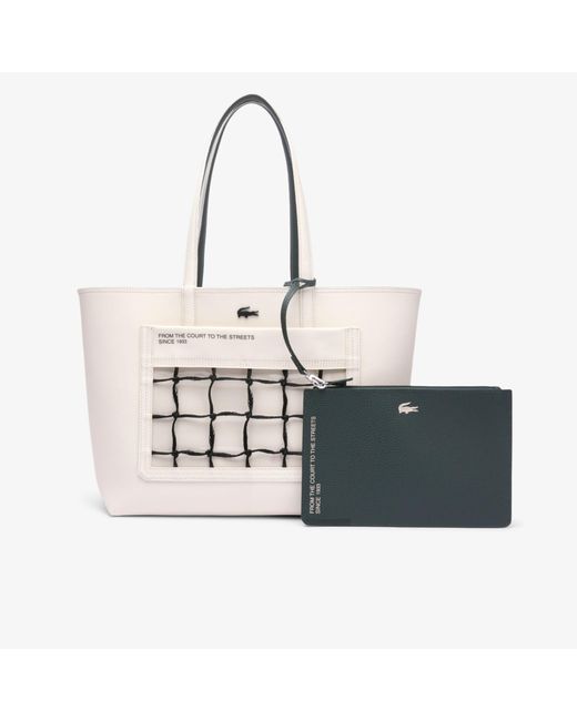 Lacoste White Reversible Anna Tote Bag