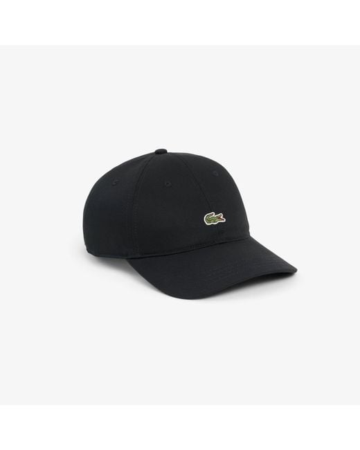 Lacoste Black Cotton Twill Cap