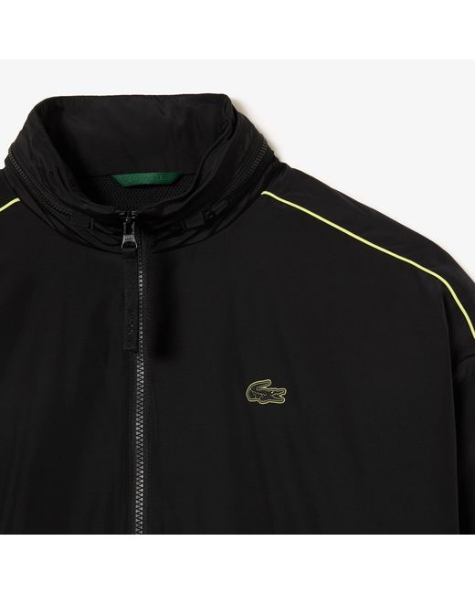Lacoste Black Contrast Details Water-Resistant Zip-Up Jacket for men