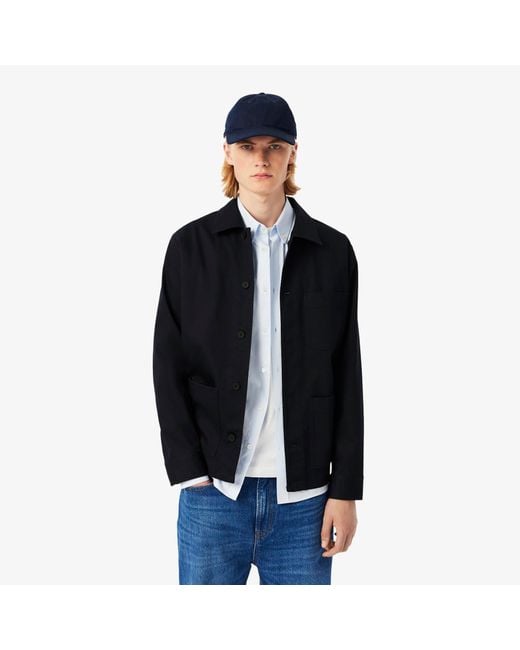 Lacoste Black Corduroy Overshirt Jacket for men