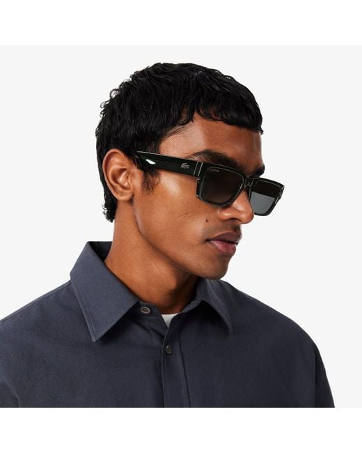 Lacoste Black L.12.12 Rectangle Glasses for men