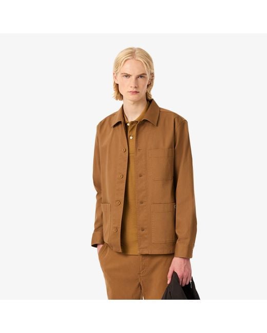 Lacoste Brown Corduroy Overshirt Jacket for men