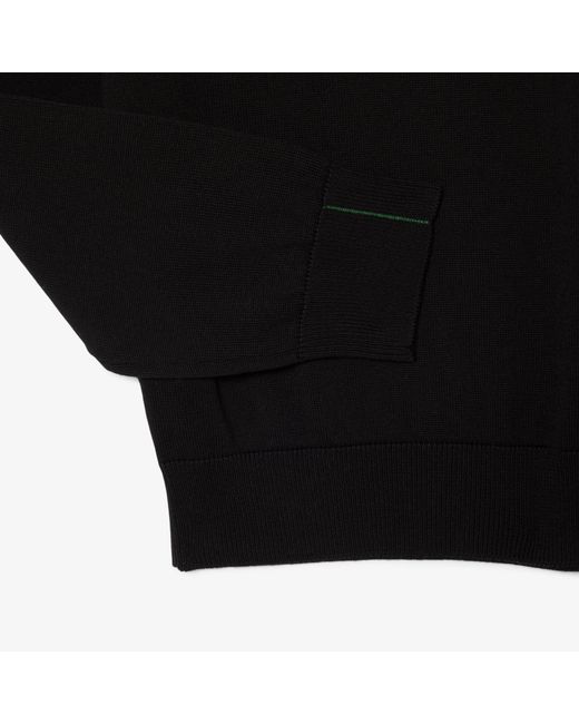 Lacoste Black Knit Zip Top for men