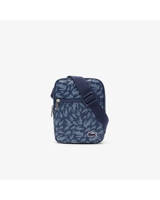Lacoste Small Lcst Flat Satchel in Blue for Men Lyst