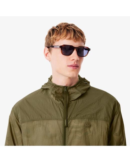 Lacoste Green Water-Repellent Nylon Jacket for men