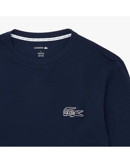 Lacoste Blue Waffled Cotton Undershirt for men