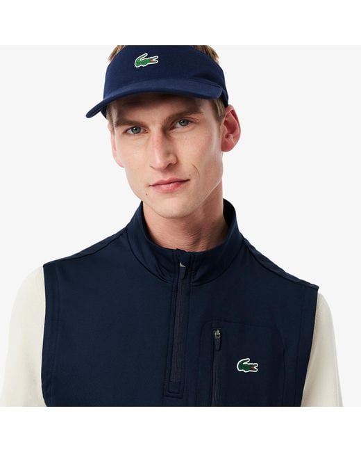 Lacoste Blue Half-Zip Layering Golf Vest for men