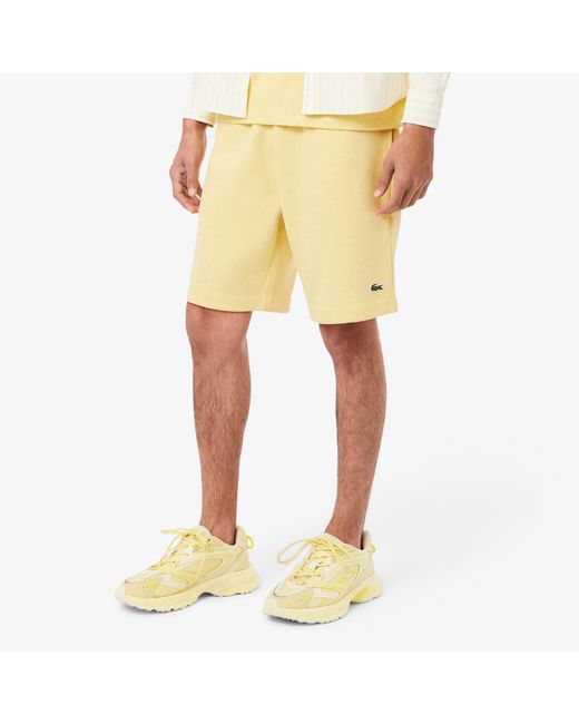 Lacoste Yellow Regular Fit Fleece Shorts for men