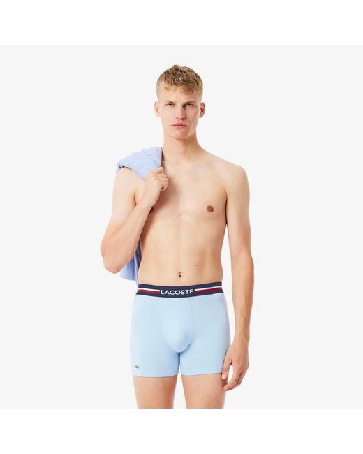 Lacoste Red 3-Pack Cotton Boxer Briefs for men