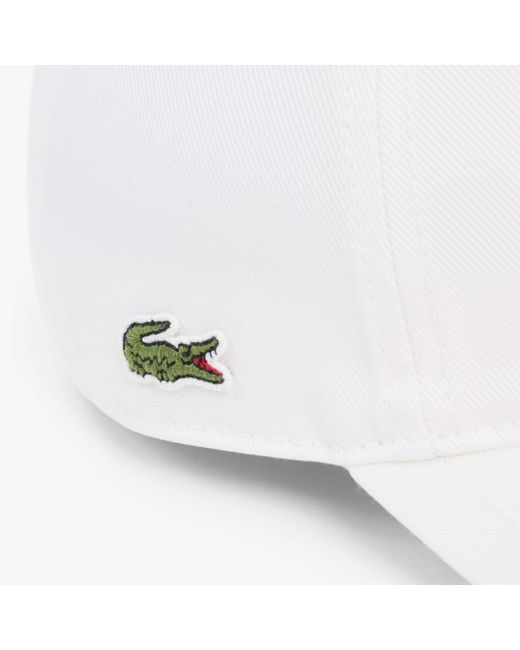 Lacoste White Cotton Twill Cap