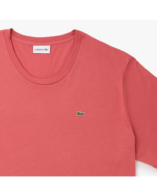 Lacoste Red Tall Fit Pima Cotton Jersey T-Shirt for men