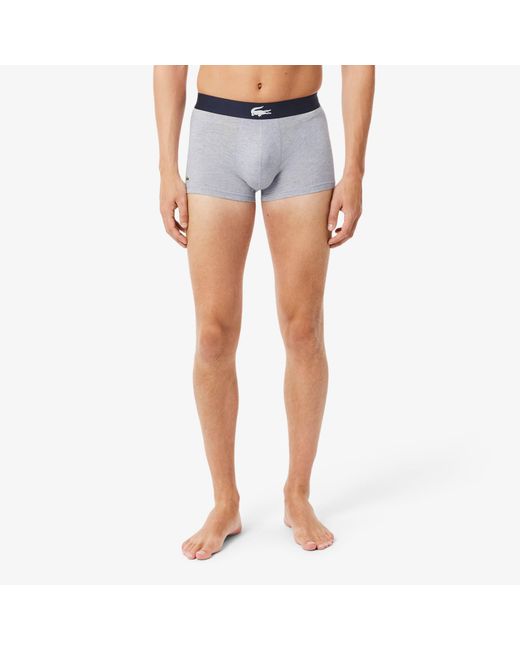 Lacoste Blue 3-Pack Stretch Cotton Trunks for men