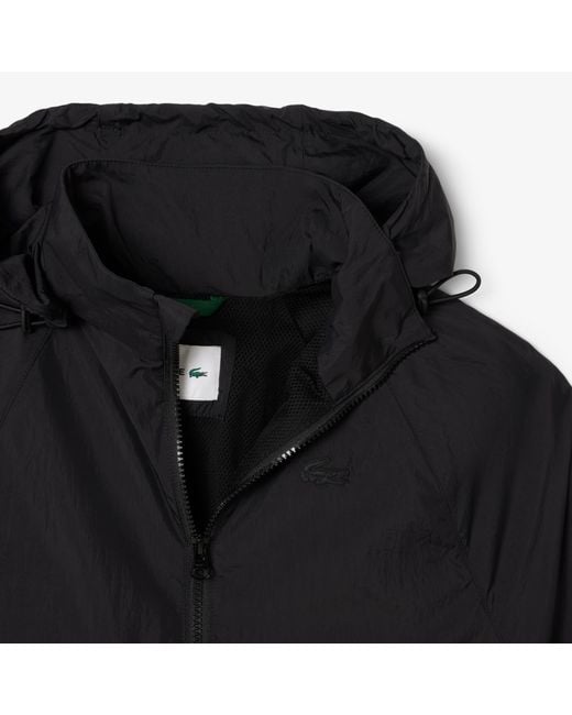 Lacoste Black Hooded Track Jacket