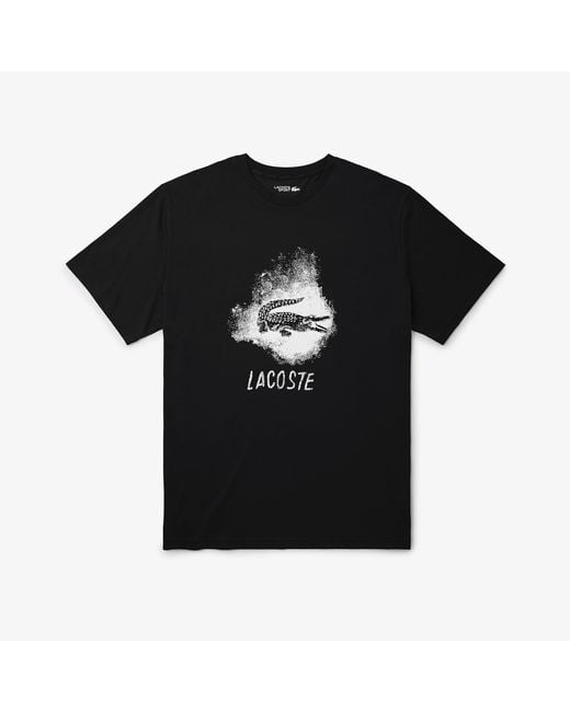 Lacoste Big Fit Crocodile Sport T-Shirt in Black for Men Lyst