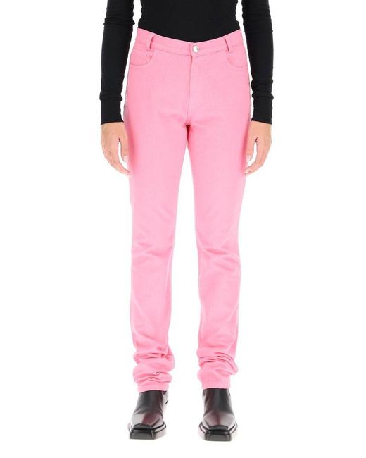 Raf Simons Slim Fit Jeans in Pink | Lyst