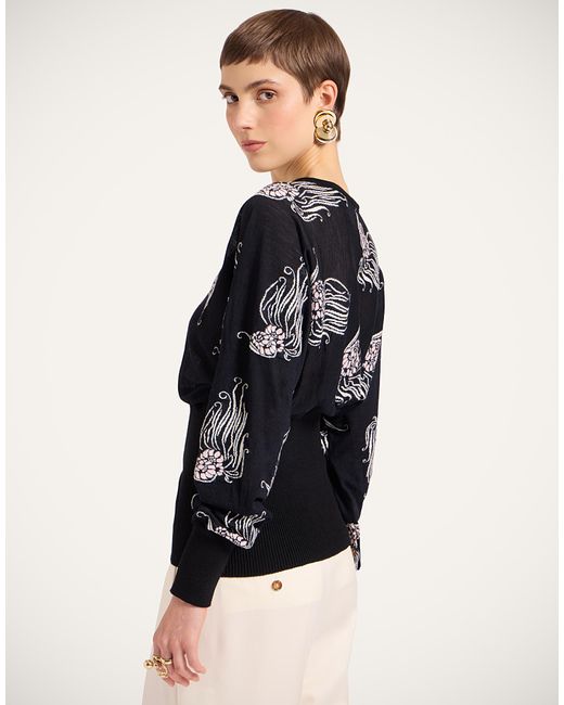 LaDoubleJ Black Winged Knit Top