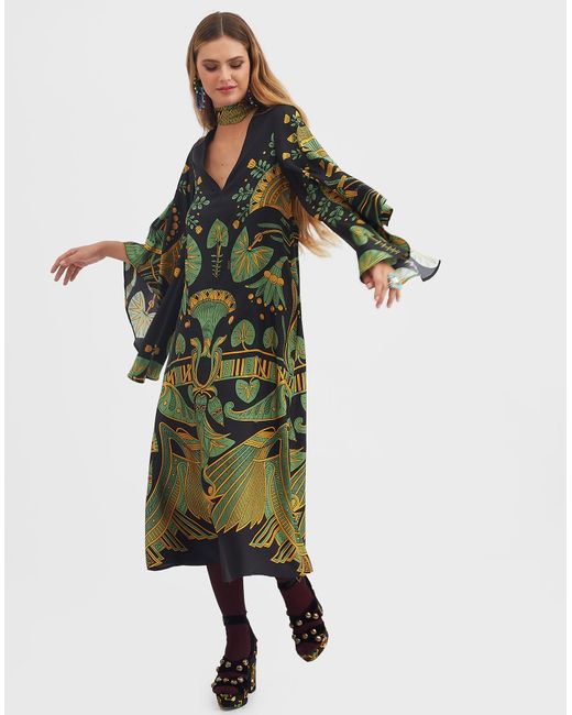 LaDoubleJ Green Magnifico Midi Dress