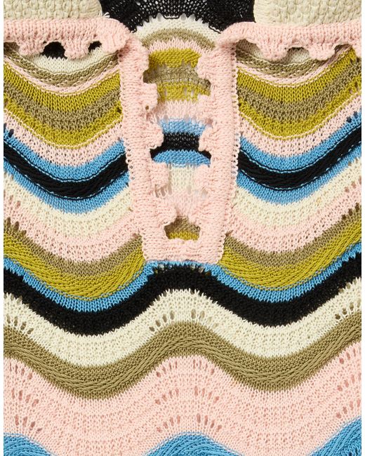 LaDoubleJ Natural Chevron Mini Dress