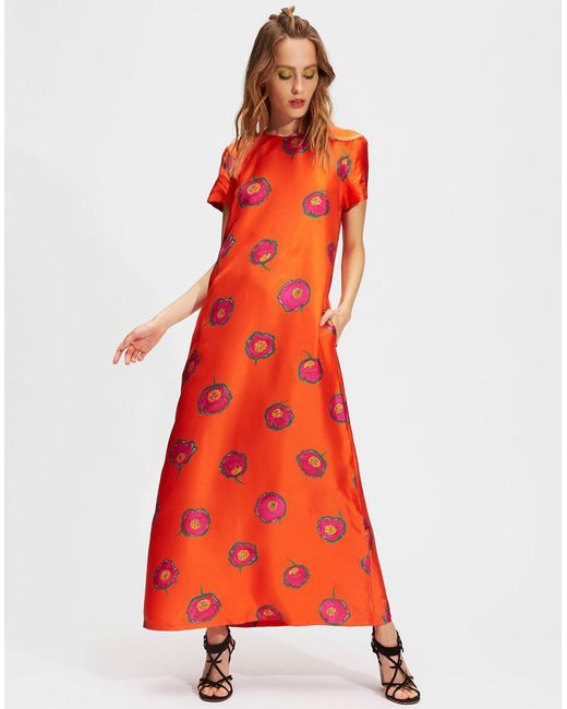 La DoubleJ Silk Swing Dress in Dandelion (Red) Lyst