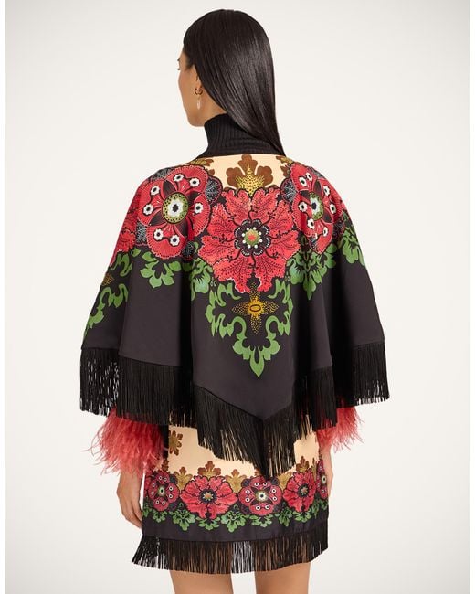 LaDoubleJ Red Reversible Mini Poncho