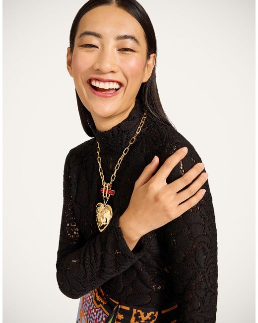 LaDoubleJ Black Lacey Turtleneck