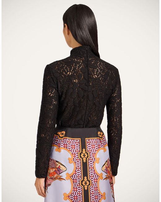 LaDoubleJ Black Lacey Turtleneck