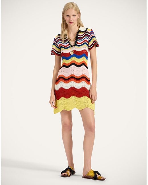 LaDoubleJ Red Chevron Mini Dress