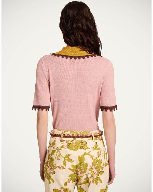 LaDoubleJ Multicolor Picket Polo Top