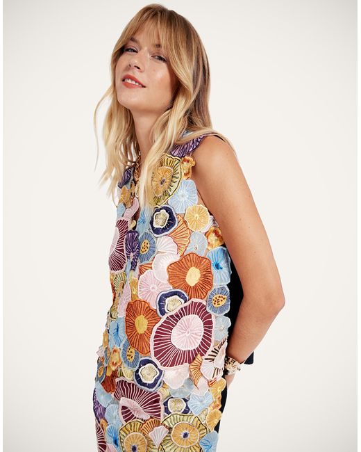 LaDoubleJ Multicolor V-Neck Scala Top