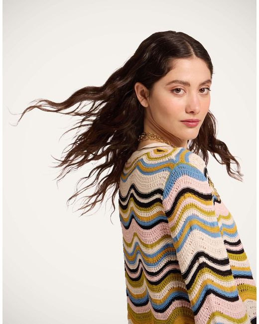 LaDoubleJ Yellow Chevron Crop Sweater