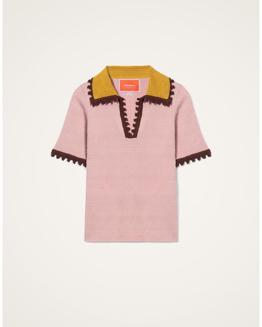 LaDoubleJ Multicolor Picket Polo Top