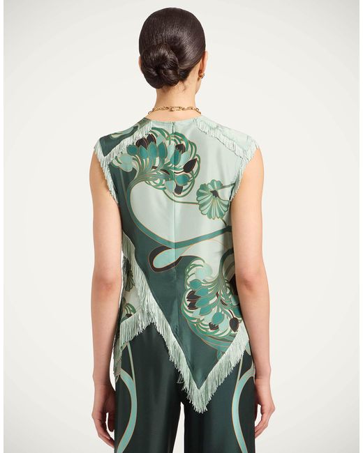 LaDoubleJ Green Scarf Top