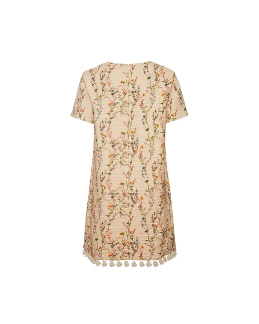 LaDoubleJ Natural Mini Swing Dress Embroidered
