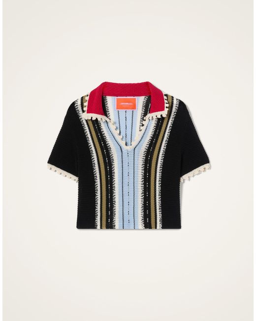 LaDoubleJ Black Bowling Polo