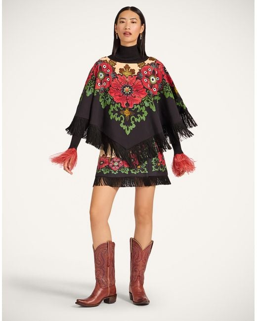 LaDoubleJ Red Reversible Mini Poncho
